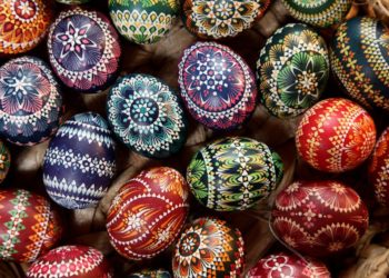 SCHLEIFE, GERMANY - MARCH 21:  Easter eggs painted in traditional Sorbian motives lie on display and for sale at the annual Easter egg market on March 21, 2010 in Schleife, Germany. Easter egg painting is a strong part of Sorbian tradition and visual elements within the painting are meant to ward off evil. Sorbians are a Slavic minority in eastern Germany and many still speak Sorbian, a language closely related to Polish and Czech.  (Photo by Sean Gallup/Getty Images)